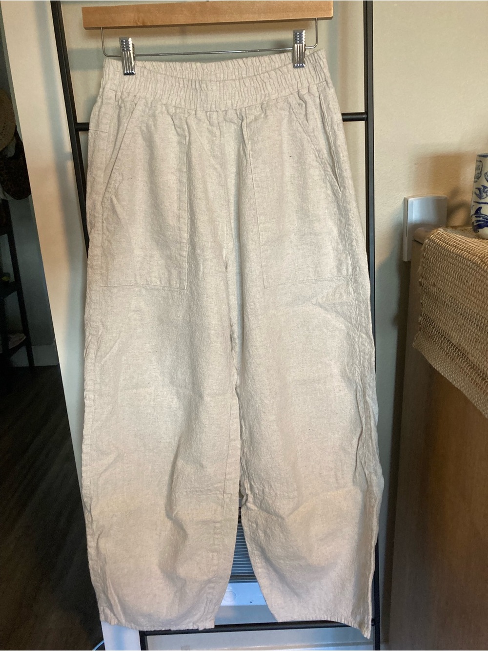 Linenfox Barrel Pants Clarie - Natural Cotton Blend